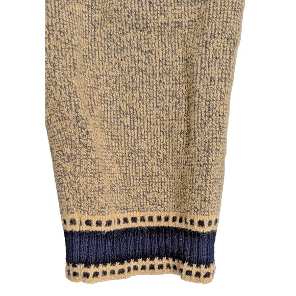 VTG Cropped Sweater SIZE SP- Tan Heather-Front Zip-Black Crochet Trim-Y2K-Retro - Picture 9 of 13